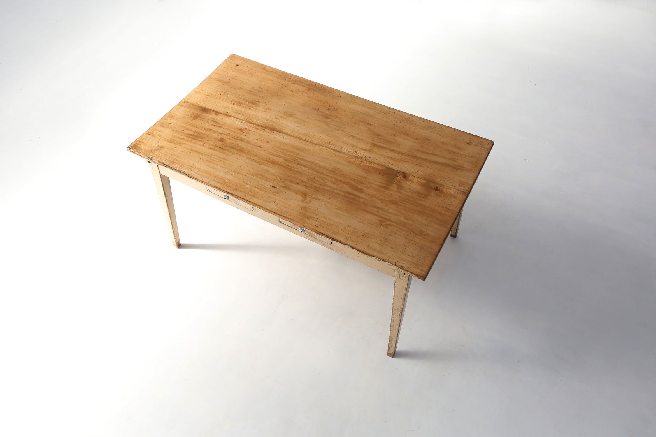 Painted Wooden Farm Table with Tapered Legs, France 1800sthumbnail